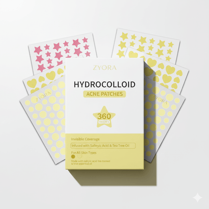 ZYORA Hydrocolloid Acne Patches – 360PCS Invisible Care